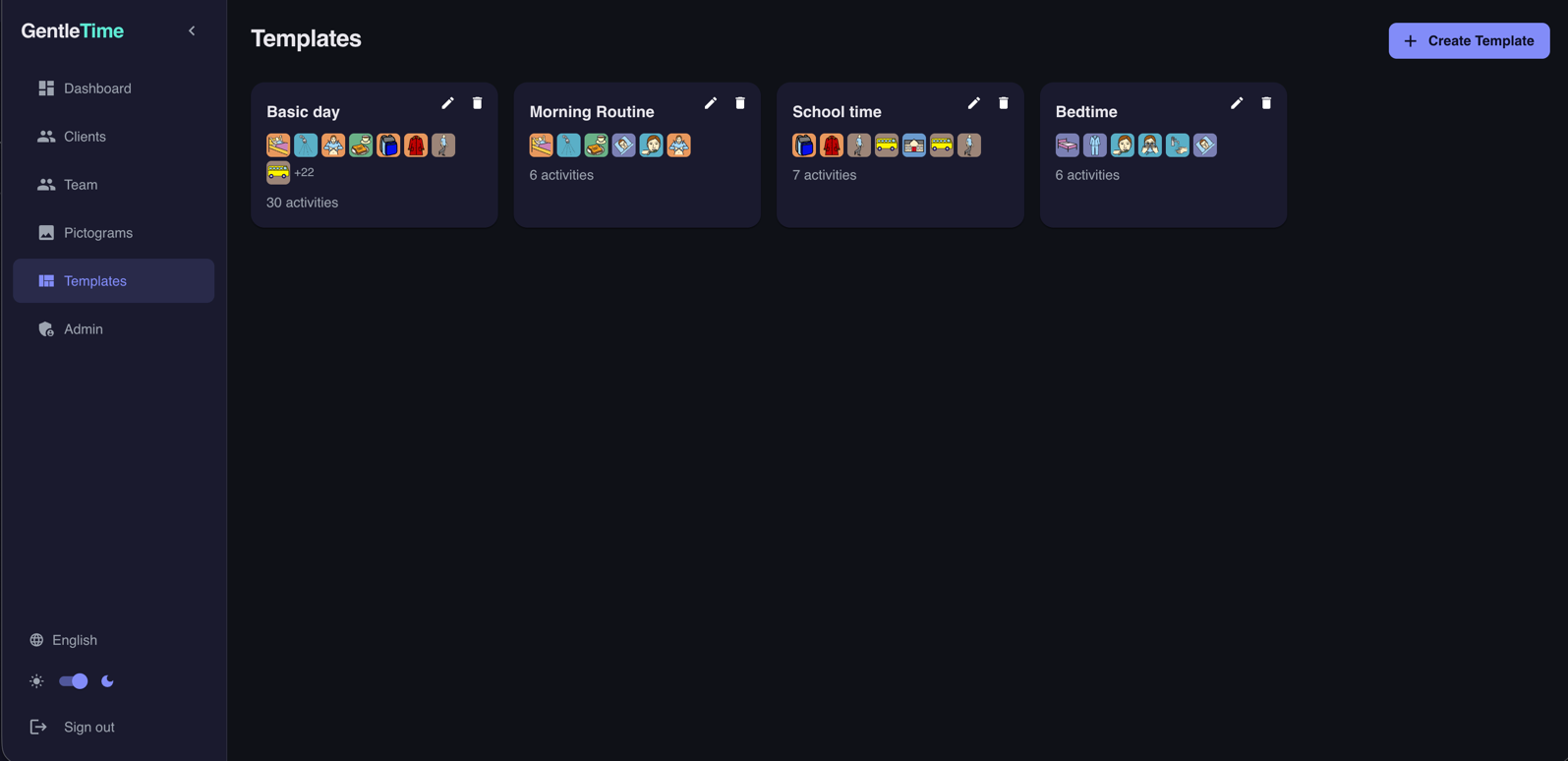 Templates for days that repeat